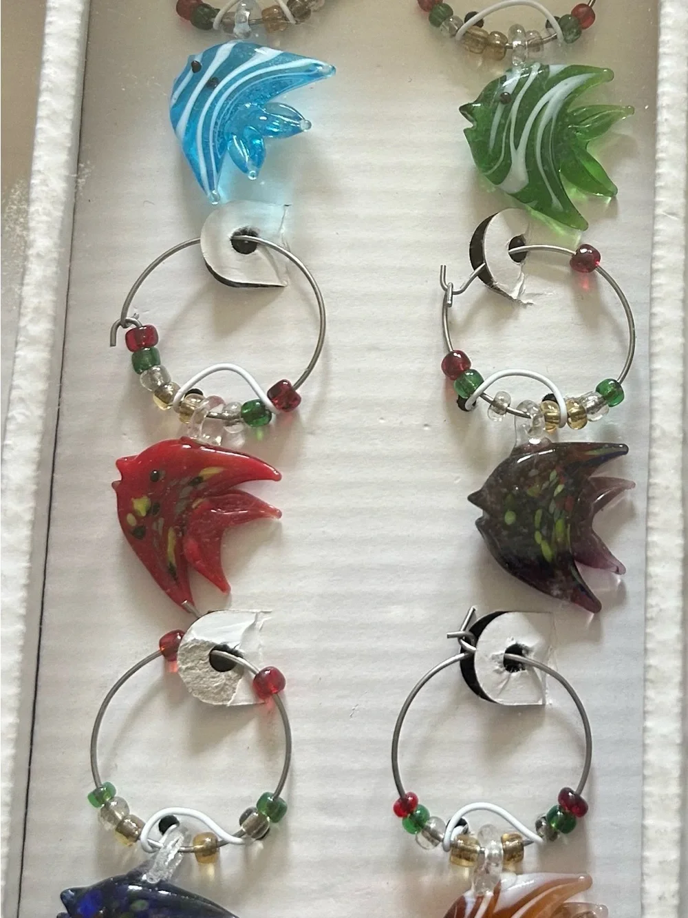 Glass Fish Wine Accessory Set - NIB